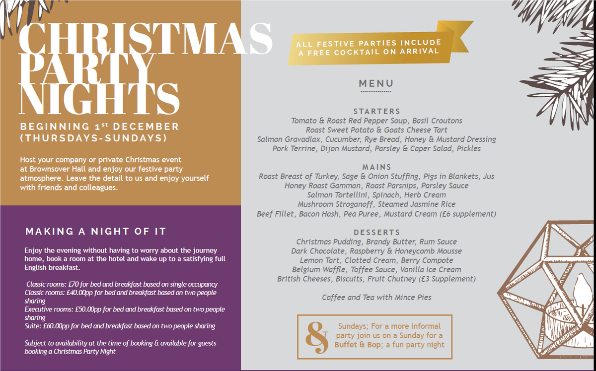 Still looking for somewhere to celebrate the festive season with family, friends or colleagues?  We still have dates available for party nights and festive dining!