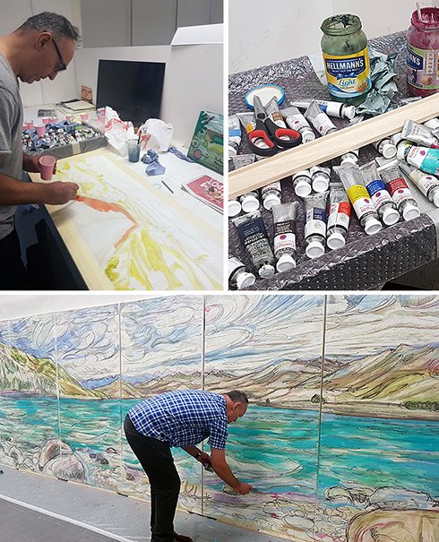 CreativeScots's tweet photo. in 2015, Adrian Wiszniewski received an award for a 2 year project which saw him travel in New Zealand and Scotland to develop an understanding of what lay before him. #SomeViews at @GlasPrintStudio is the culmination of the artist's investigations. More: https://t.co/drXSbNAADF https://t.co/p6BehXyI2d