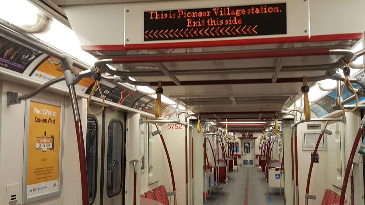 jmsker's tweet photo. #TTC #Line1Ext #TorontoRocket signage ready to go! 27 days to go to opening  day! @yorkuniversity #PioneerVillage #subway @TTChelps @TTCStuart https://t.co/TpNIUGv9em