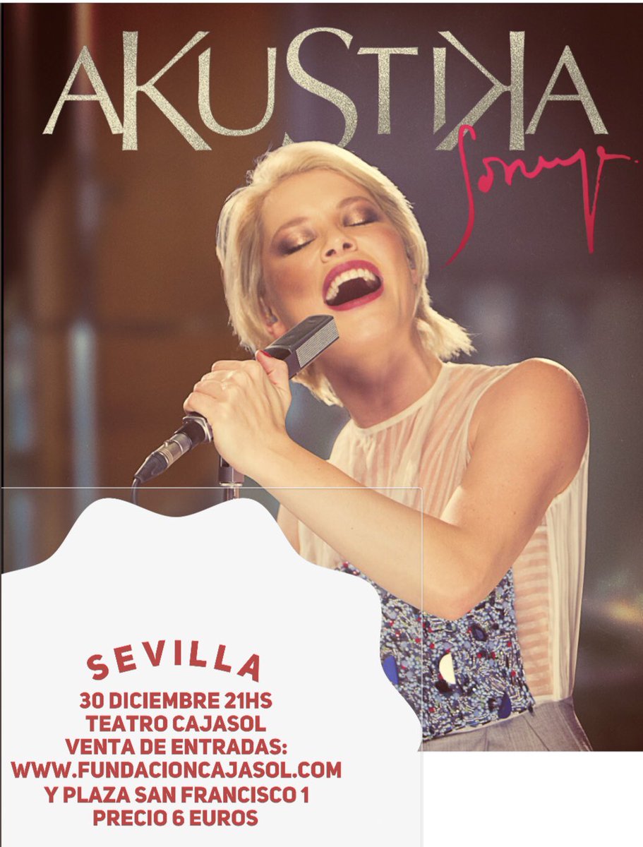 SorayaArnelas's tweet photo. SEVILLA!
Os veo muy pronto en AKUSTIKA!!
Venta de entradas🔻
https://t.co/bTKJggN9vc https://t.co/ujbCjWlxD4