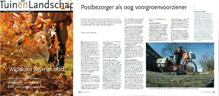 robkey063's tweet photo. Vakblad Tuin en Landschap schreef een groot artikel over hoe de @PostNL bezorger kan helpen met het monitoren van de openbare ruimte #hrvschoon https://t.co/Bc0zPHZiWP