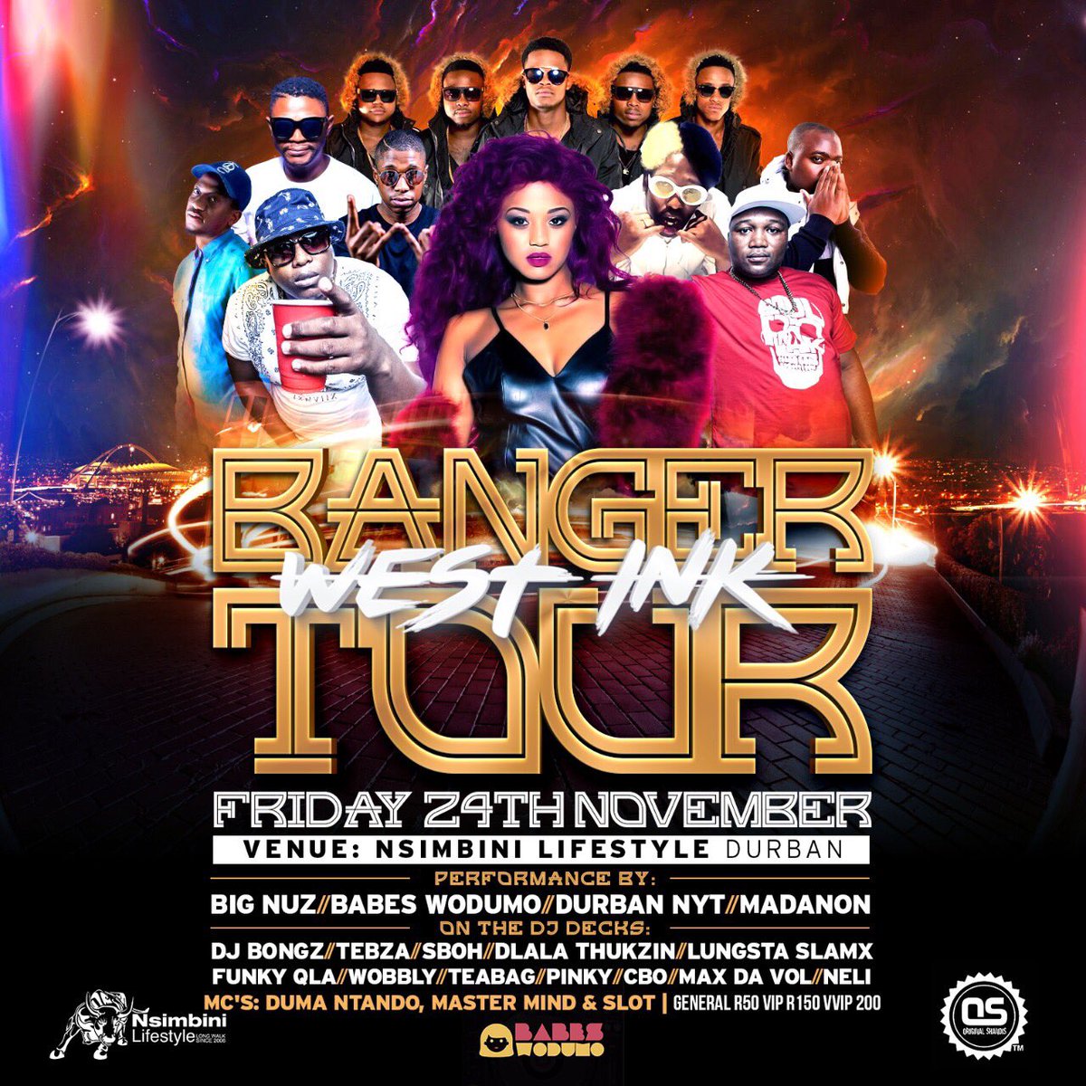 #WestInkBanger1 Album Tour kicks off🚜

At #NsimbiniLifestyle on the 24th of Nov. (4days Left)

Damage: R50 Gen| R150 VIP| R200 VVIP

🗣West Ink West Ink West Ink

Iyabusisa... nonkulunkulu uyazi...
....inkwezeli Zakhe lezi🔋