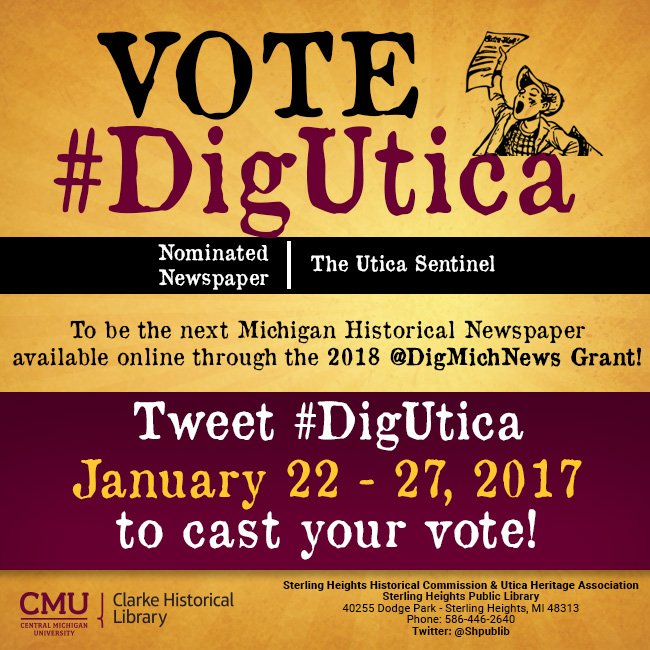DigMichNews's tweet photo. Congratulate @Shpublib on being a https://t.co/Hd3avQMZAo in the #DigMichNews competition! #DigUtica https://t.co/FIQHS0Z9pU Start making/finding Michigan image postcards!