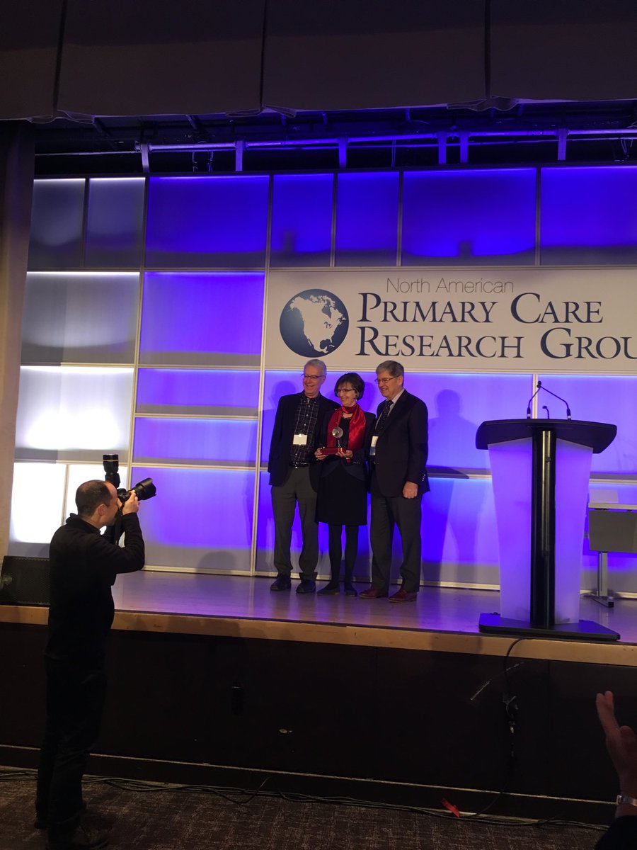 PACE_in_MM's tweet photo. Moira Stewart receiving the Maurice Wood Award at #NAPCRG2017 https://t.co/9BQTGFtjRG