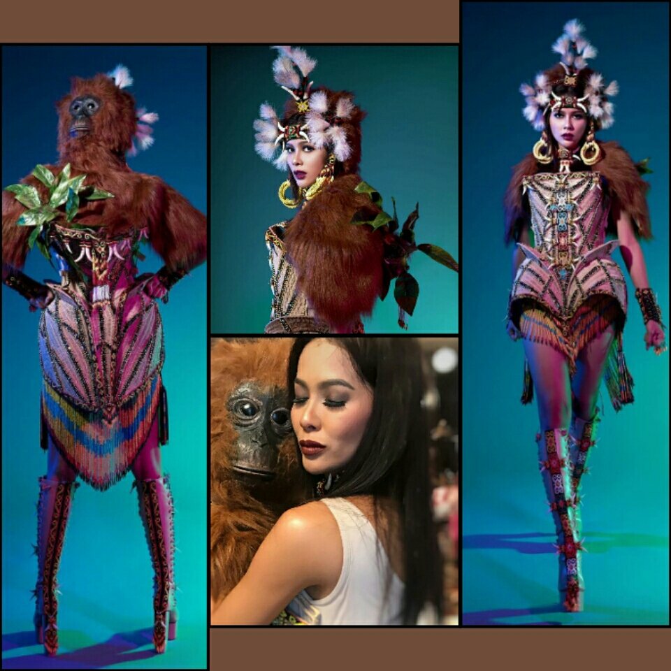 Nationals costume miss indonesia, save orangutan #MissUniverse #Indonesia