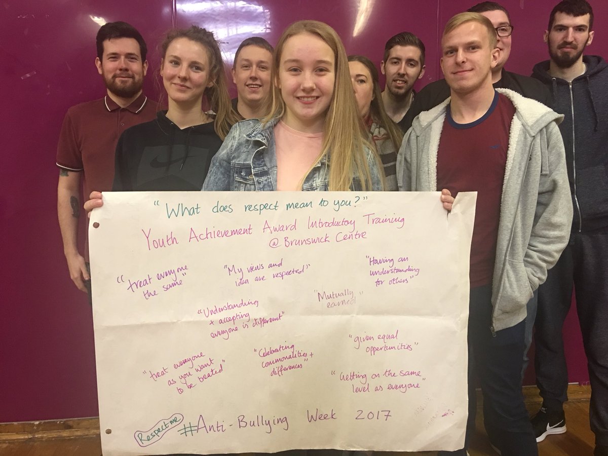 YoMoGlasgow's tweet photo. Well done to the staff at @the_brunny for their enthusiasm during Youth Achievement Training on Saturday and sharing to us what #respectmeans to them as part of #ABW2017 @_respectme_ https://t.co/1hX20Ymr8V