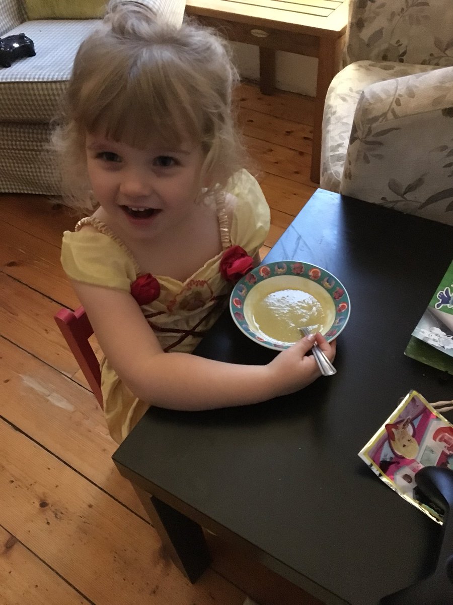 BeamLuna's tweet photo. @SFX_Nursery Coco loves her soup we made at home :-) https://t.co/hsrGGynPWi