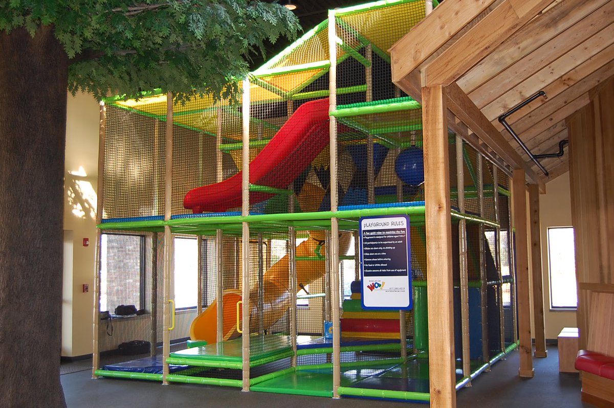 worldsofwow's tweet photo. We designed the play unit at Trinity Lutheran Church in Lisle, IL to blend with the big tree (built around a structural support column) as the center piece of the room! #worldsofwow #indoorplay https://t.co/qWtioN84r0