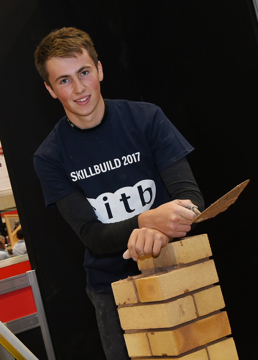 ForterraUK's tweet photo. Congratulations to the winning #SkillBuild2017 #bricklayers @CITB_UK @SkillsShow. Bronze to Joshua Bryenton of @EastCoast_Coll Silver to Lewis Greenwood of @York_College and Gold to Sam Yeomans of @StaffordCollege all of whom used our #LondonBricks in their work! #onestowatch https://t.co/YFoXOy5bdL