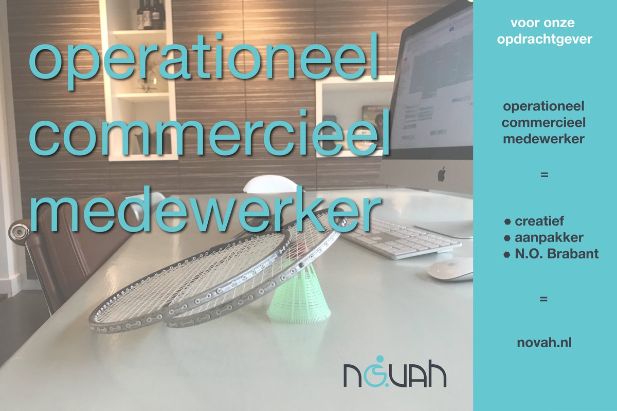 revalidatiewerk's tweet photo. #vacature operationeel commercieel medewerker bij NOVAH https://t.co/cdc8H77Imi