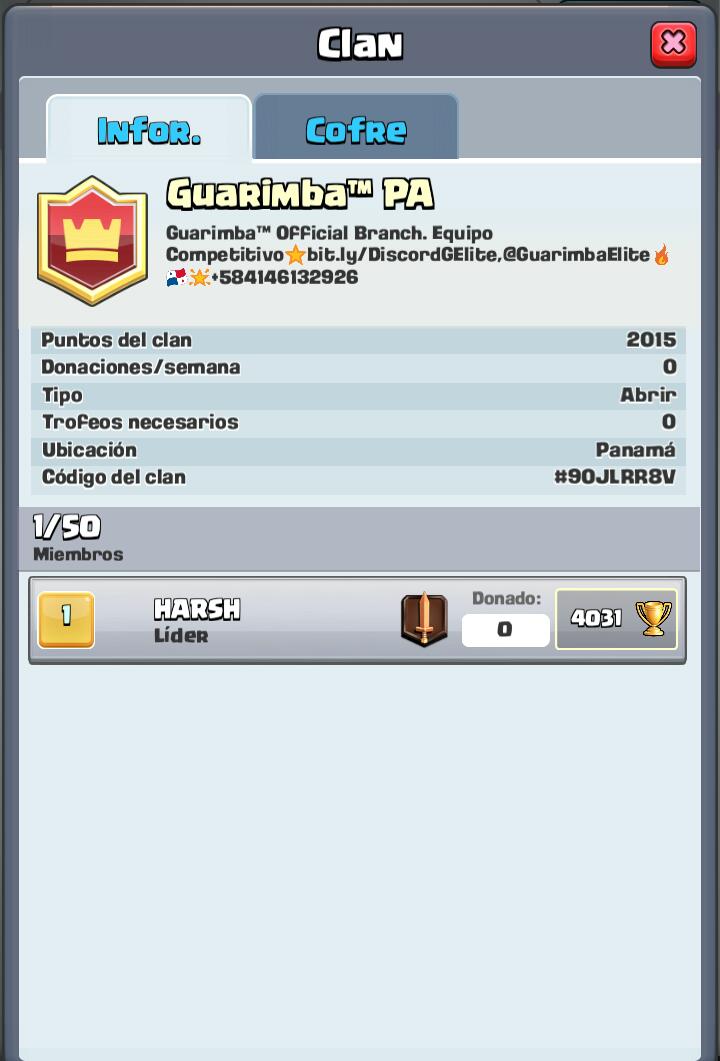 Nuevo clan! Representandonos en Panamá 🇵🇦, mañana noticias aún mejores. ÚNANSE y Apoyen 🎉