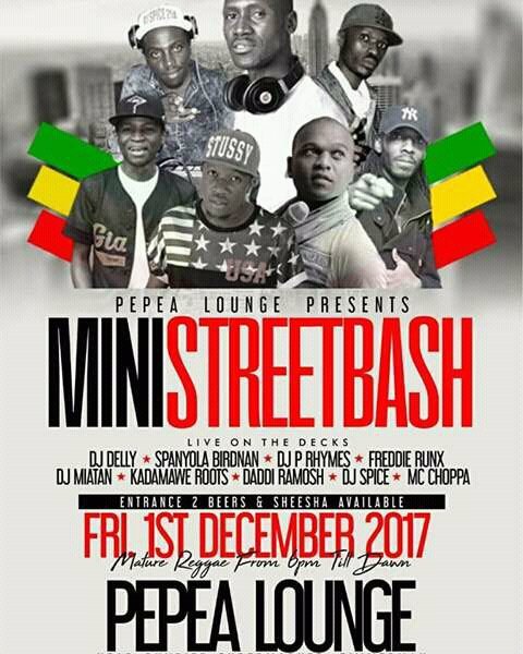 MartoValencia_'s tweet photo. PEPEA LOUNGE Presents MINI STREET BASH 1St December 2017 #MiniStreetBash @djdaddyRamosh @SpanyolaBirdman
@Miatan84 @WarriorStyle254 https://t.co/3t5UKj14ze