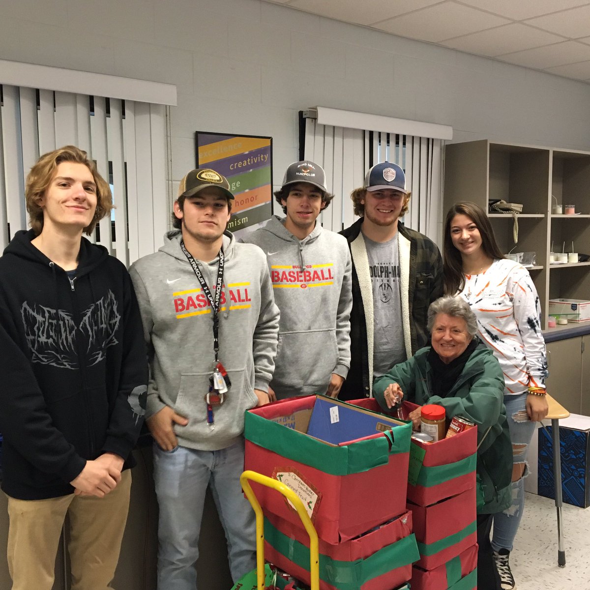 hardenk's tweet photo. Leadership and NJHS Ss getting GMS donations ready for the Christmas Mother pickup. Thank you everyone! @JSRucker @glndschools @GMSPotter https://t.co/pmf75H4mLe