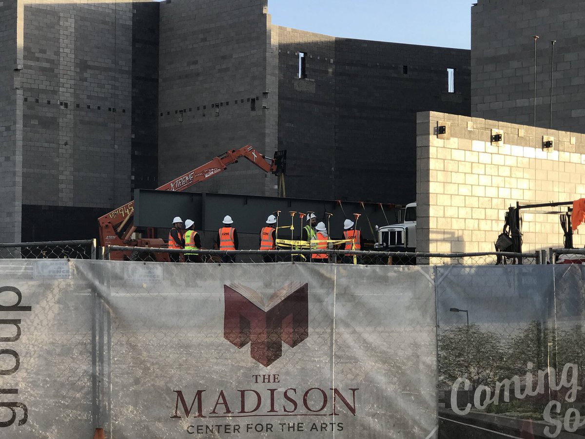 trevino_suz's tweet photo. Topping off ceremony for @MadisonAZ Center for the Arts. So cool that this piece will be welded to top beam thanking voters forever. #MadisonAZ https://t.co/LKL3U1uUqF