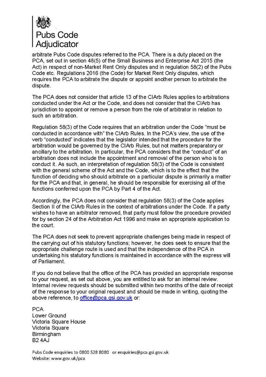 PubsAdvisory's tweet photo. BREAKING Trust in PCA service rocked PCA Paul Newby has been ordered @CIArb challenges to stand down in multiple cases but refuses to comply with arbitration rules &amp; continues with cases despite being conflicted/giving rise to a perception of bias for many tenants. . #ukpubs https://t.co/CE7LzY51sD