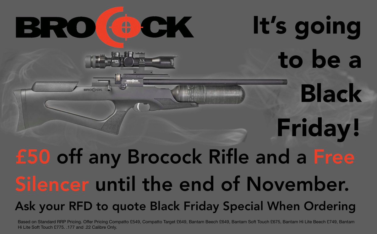 Brocock.co.uk Something from us this Black Friday! Quote Black Friday to Your Brocock dealer and get this amazing deal 😎 #Airgun