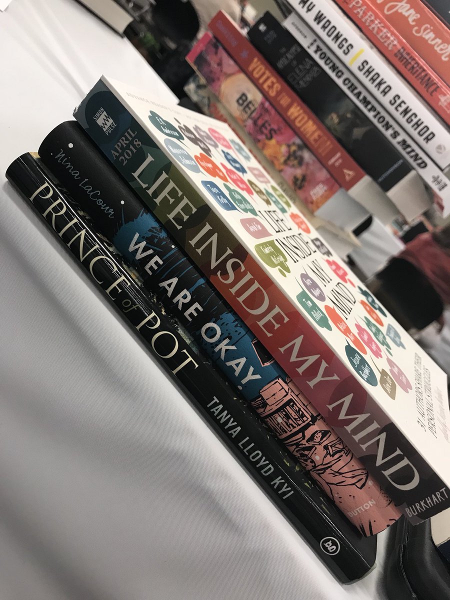 Would anyone like to trade these books for an empty box? 📦 #ALAN17