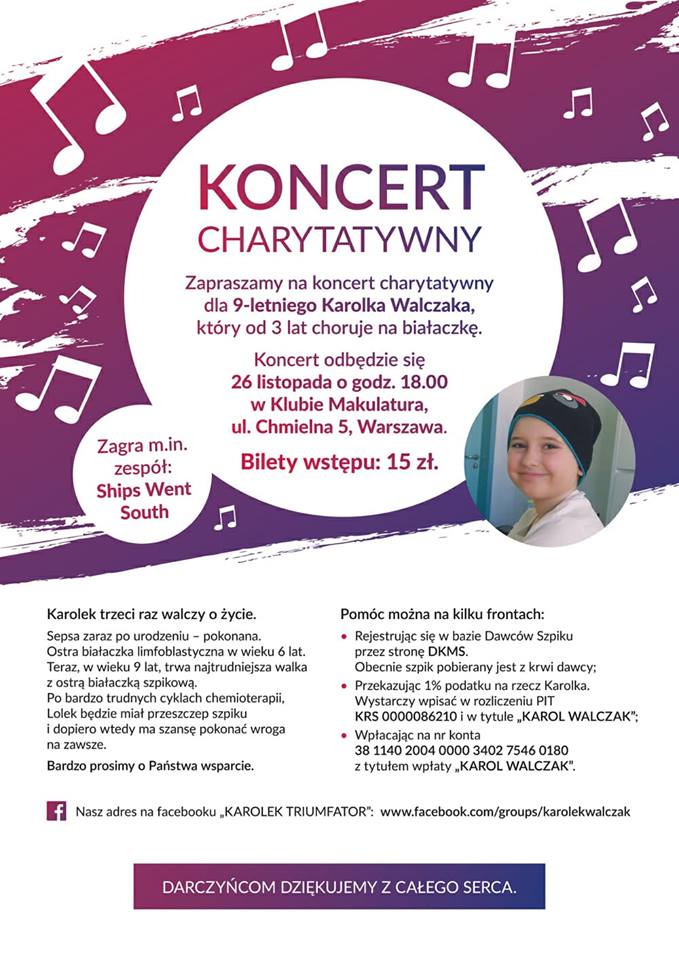 1965official's tweet photo. My też zagramy! #koncert #charytatywny #pomagamy #białaczka #makulatura #warszawa #DKMS https://t.co/vxjVzWtFjH