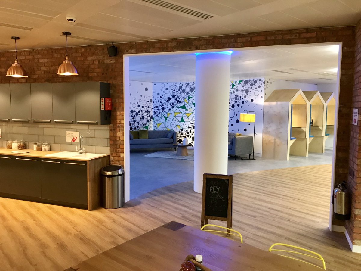 APFlooring_'s tweet photo. Simply WOW ! How amazing does this office look and the new home of The Specialist Works. Well done to our fitters on the 500m2 of flooring/ artificial grass. 
Here at AP flooring we have serious office envy !!
#apflooring #thespecialistworks #officegoals https://t.co/g6aSajXgrc
