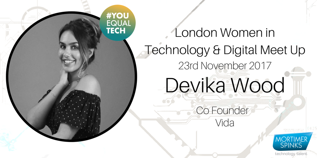 QuoteHerTech's tweet photo. Also joining us at our meet up Thursday will be @DevikaWood the co-founder of @VidaOfficial_ This is all part of our London #Womenintech and #Digital meet up hosted by @BrightTALK for more info check out the meet up page: https://t.co/QR4tpoMM9O #YouEqualTech https://t.co/yaY9vb0Vcg
