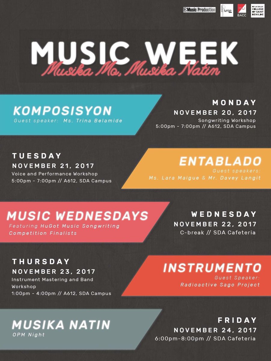 primomusico's tweet photo. Music Week is open  FREE for CSB &amp; NON CSB students! Tomorrow is ENTABLADO Voice and performance workshop! SIGN HERE:https://t.co/T3eFsyg53g https://t.co/1nNyVmyGR0