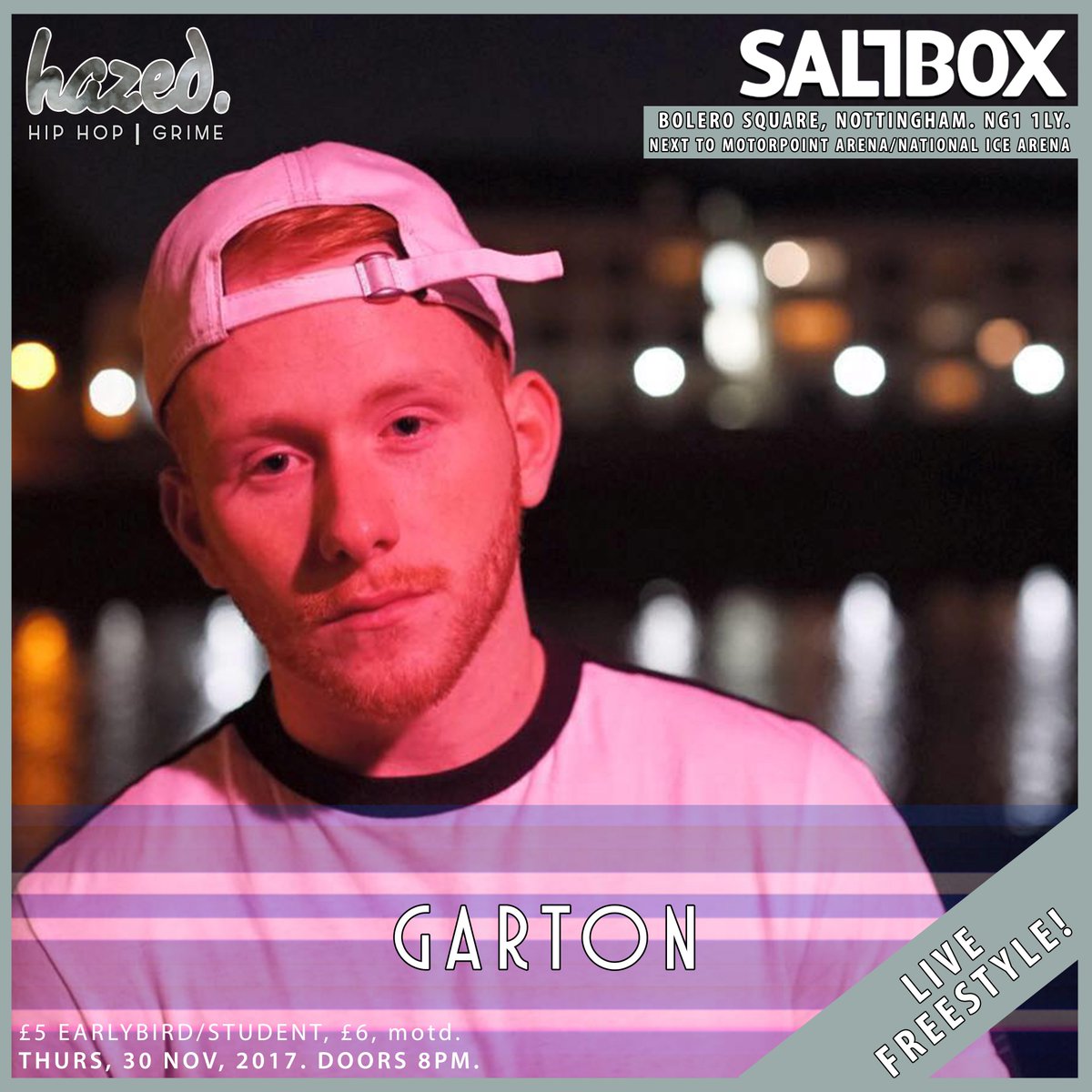 Catch Garton at hazed.001 performing a live filmed freestyle!
facebook.com/events/1244405…
30.11.17 at <a href="/SaltboxNotts/">Salt Box</a>
#hazed #hiphop #rap