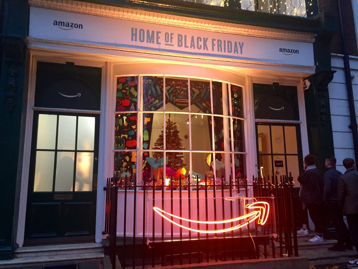 Natalie_Berg's tweet photo. It's here... Amazon UK's first Black Friday pop-up, opening tomorrow. https://t.co/WcNtX3iqmC