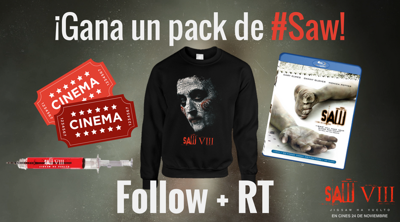 DeAPlaneta's tweet photo. ¿Quieres ganar un pack de #SawVIII? ¡Participa en nuestro concurso y entra en el sorteo de entradas dobles, sudaderas, bolígrafos y blu-rays de #Saw! ¡que empiece el juego! 🔪💉⛓️⚙️ Bases: https://t.co/2gDRp84e0x https://t.co/GbMkCqexT8