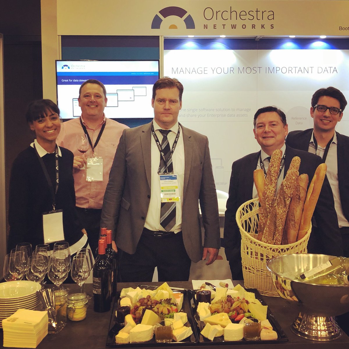 orchestramdm's tweet photo. At #GartnerDA ? Our team is waiting for you to discuss your #MDM strategy or have wine &amp; cheese (both possible) https://t.co/LlD72HECsB