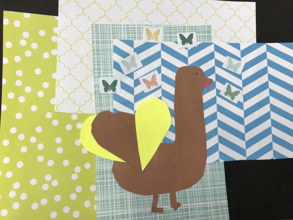 Ellsworth2_4th's tweet photo. Matisse &amp; Thanksgiving inspired Art Awareness lesson.  Thankful learners.  @Ellsworth_4th @Ellsworth203 #Inspire203 https://t.co/5zmGg5mY7K