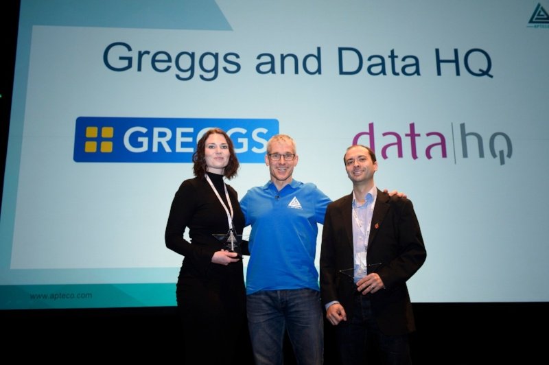 Apteco's tweet image. Congratulations to @DataHQ &amp;amp; @GreggsOfficial who were announced as our “2017 Best use of the Apteco Marketing Suite” award winners, following votes from delegates on Friday at #AUGC17  👏