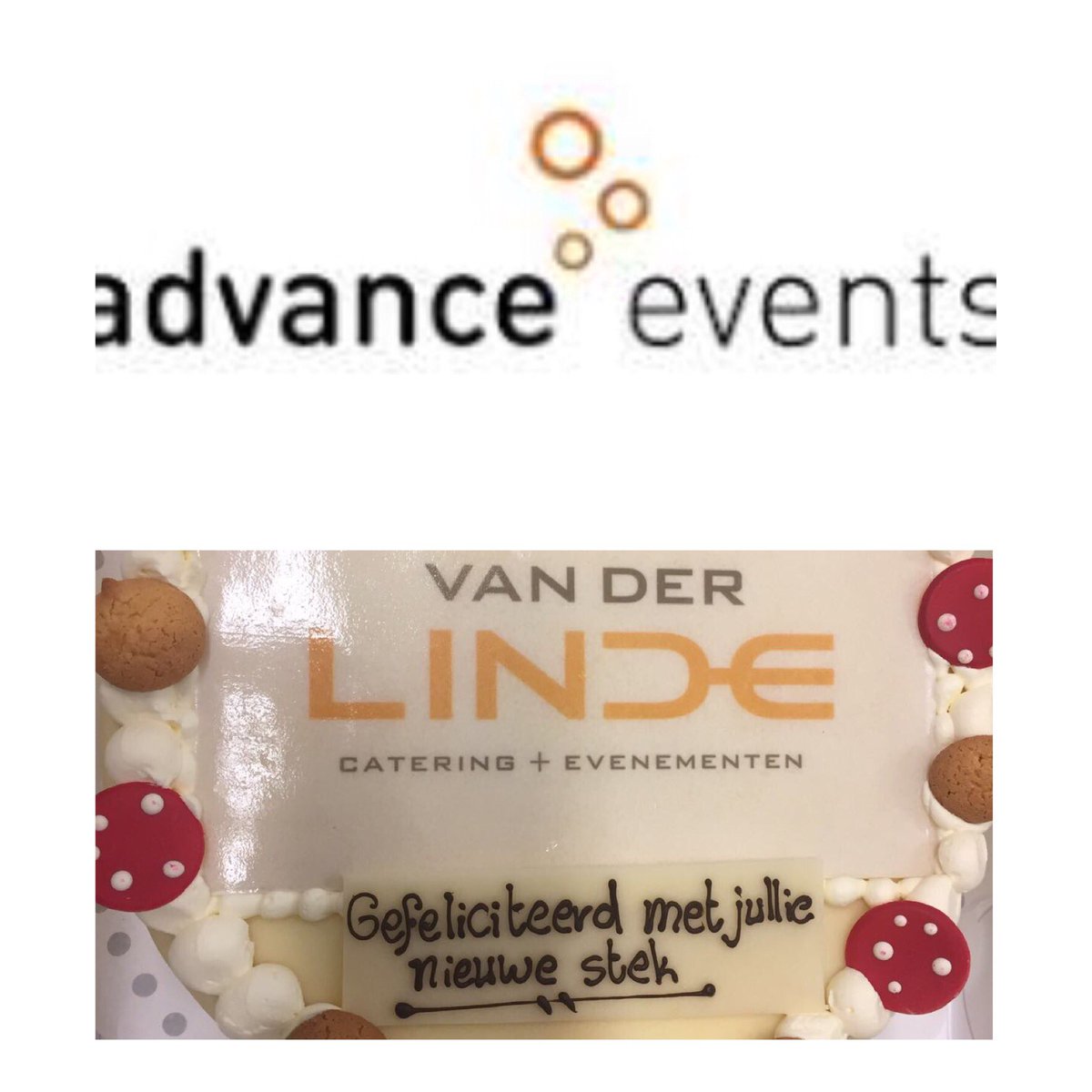 HansvdLinde's tweet photo. Investeren in de toekomst is lef voor nodig! @AdvanceEvents doet dit en verhuist naar nieuw bedrijfspand! Gefeliciteerd namens @vdlindecatering #taart #eetsmakelijk https://t.co/h88X4i50n5