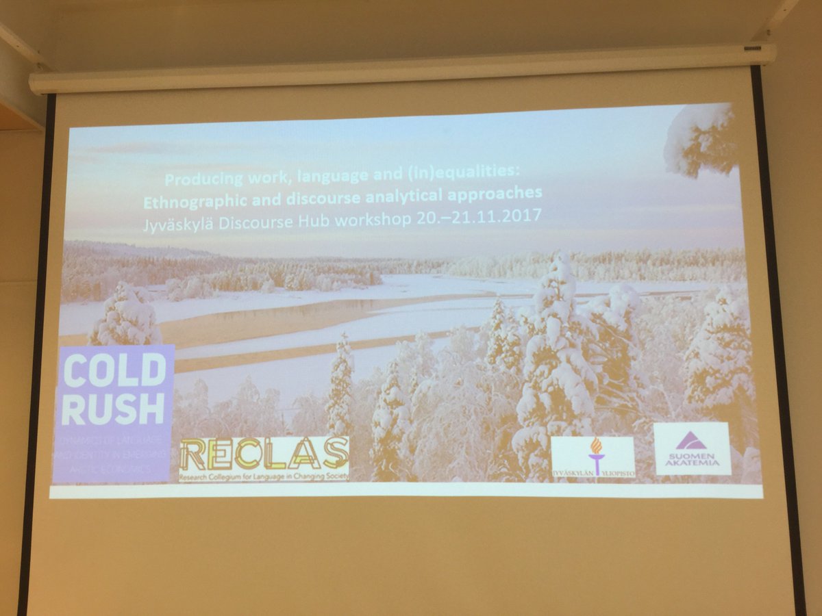 coldrushproject's tweet photo. #coldrushproject seminar on producing language, work and inequalities started #jyu with collaboration the reclas research collegium https://t.co/lyg6kE2ZMq
