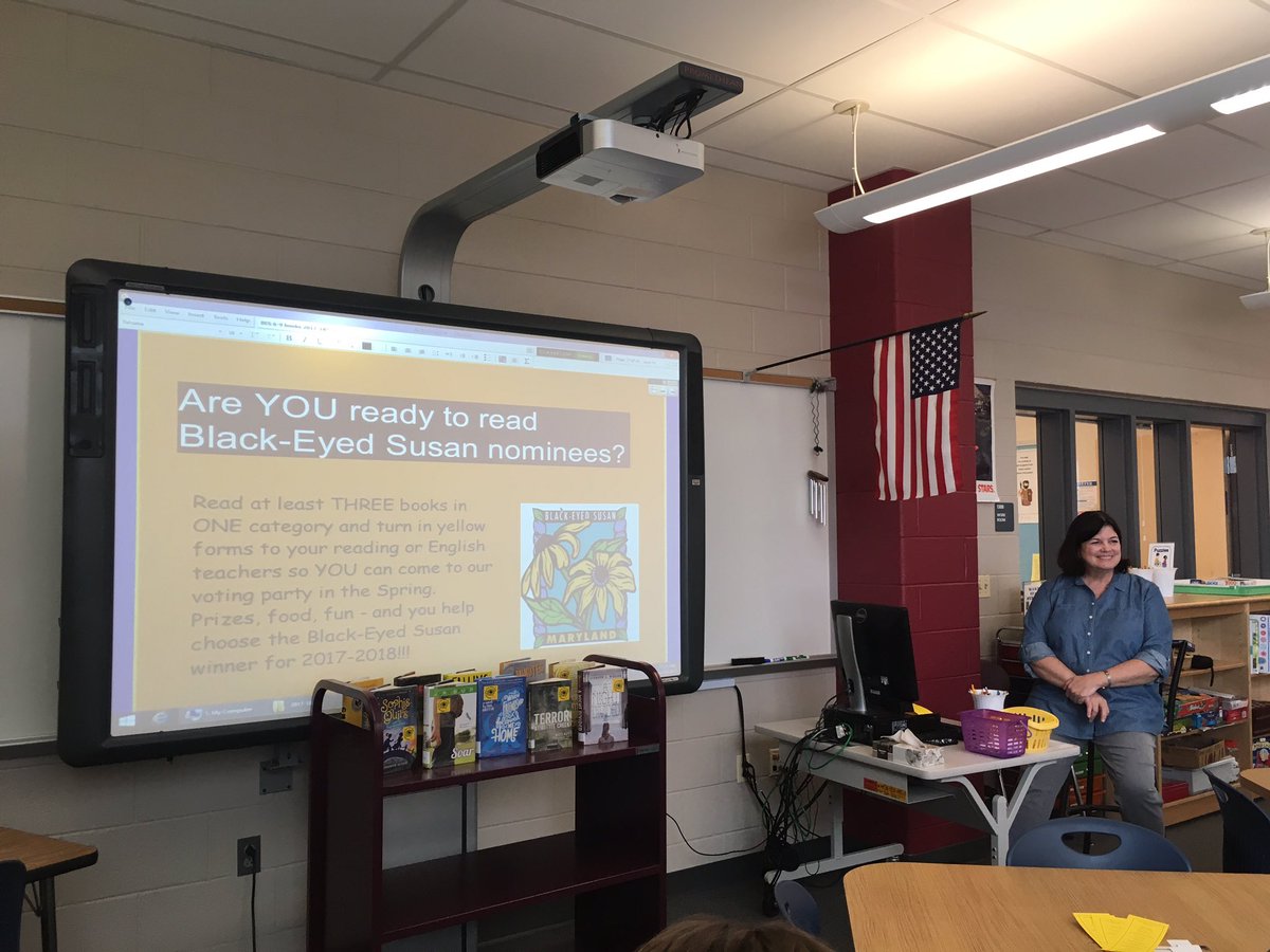 Ms. Crossley encourages students to read Black Eye Susan books.  HHMS masters the art of reading!