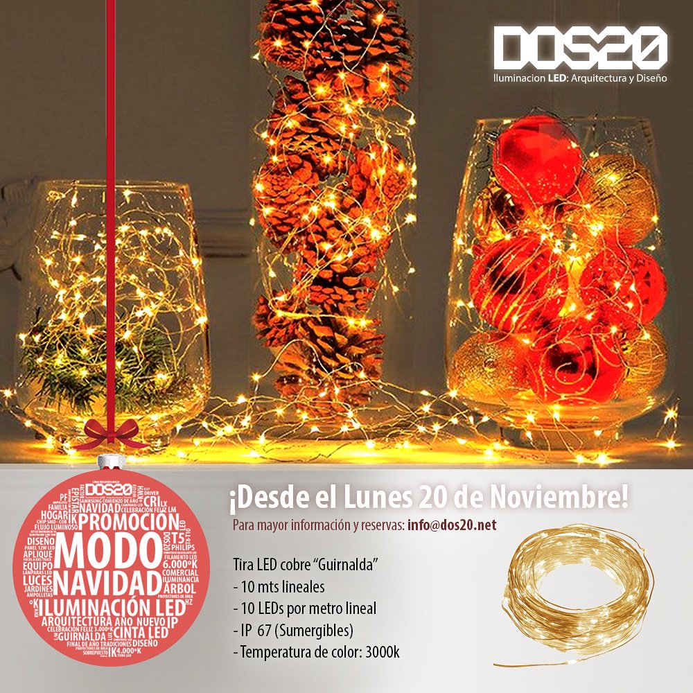 DOS20Labs's tweet photo. Tira LED cobre. #Dos20 #IluminacionLED #NavidadLED #Guirnalda Para más información y reservas info@dos20.net https://t.co/DhvsKTfO3i