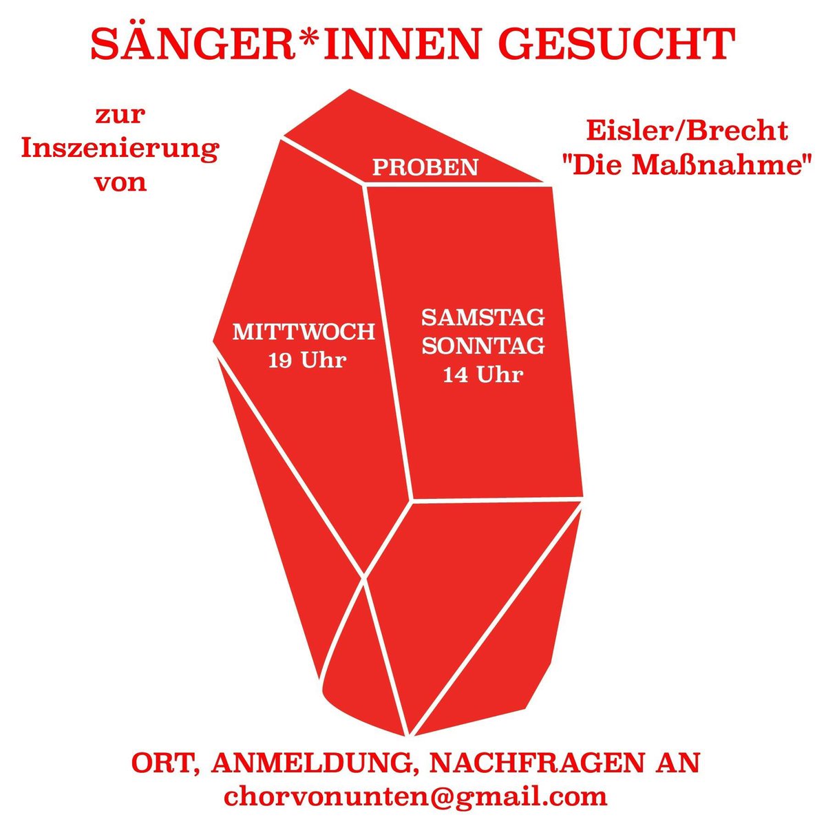 Ein politischer Chor? Das geht. Ob Sänger*in oder (noch nicht), freuen uns auf Euch!.
Info: chorvonunten@gmail.com #vb6112 #chorvonunten