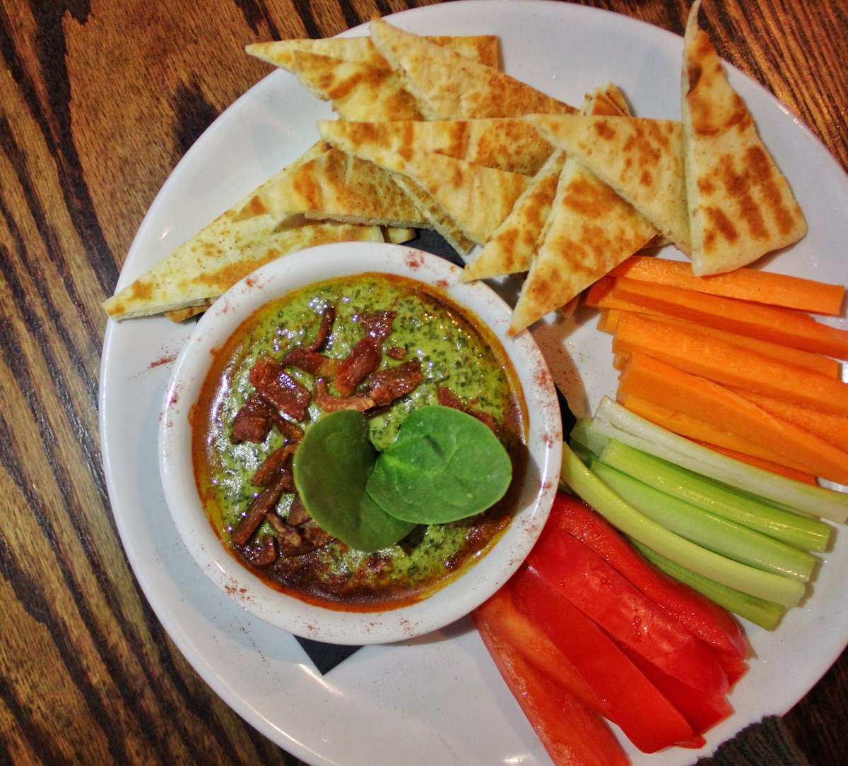 Try our brand new Five Cheese Kale Dip served with Veggie Sticks, Pita, Crunchy Bacon and Olive Oil! bit.ly/2B7lvqs