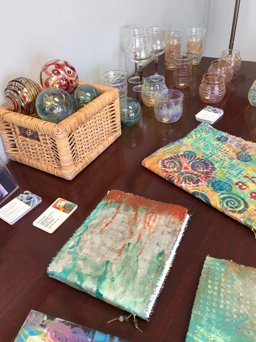 We have handmade items by Mary Sanders Lazenby of Blue Goose studios for sale. Come by and browse the items made by local artisans.