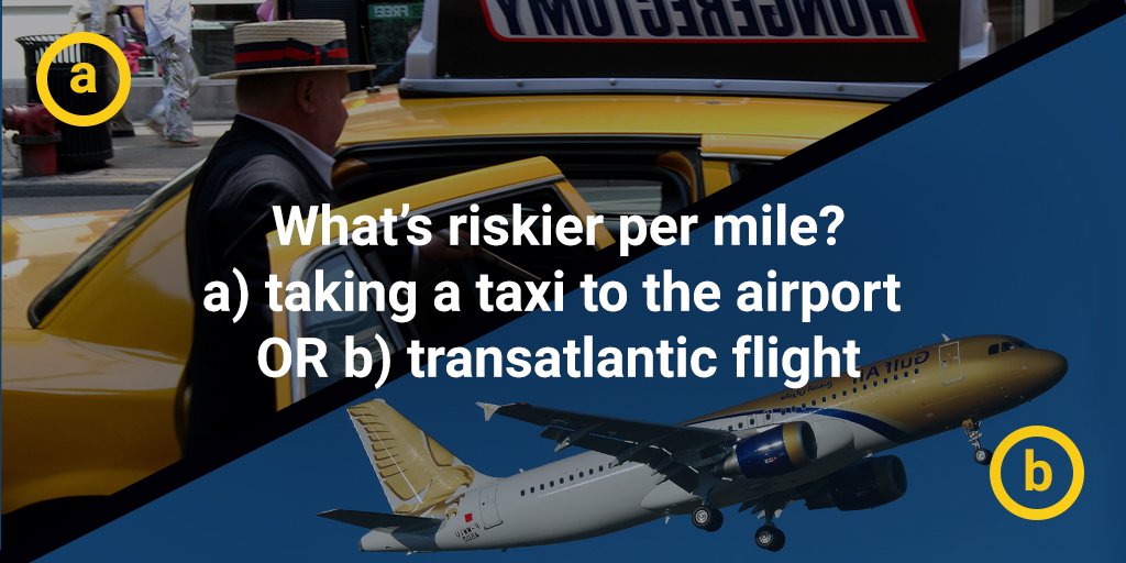 livesafebutlive's tweet photo. What’s riskier per mile? a) taking a taxi to the airport  b) transatlantic flight. RETWEET your answer to enter the #RiskNav contest to win $800 towards a 1 day outdoor adventure w/ @Gilwad in Canmore Rocky Mountains. Full deets in link #LiveSafeButLive https://t.co/GVP9mBjDws https://t.co/vSj0r0U0BO