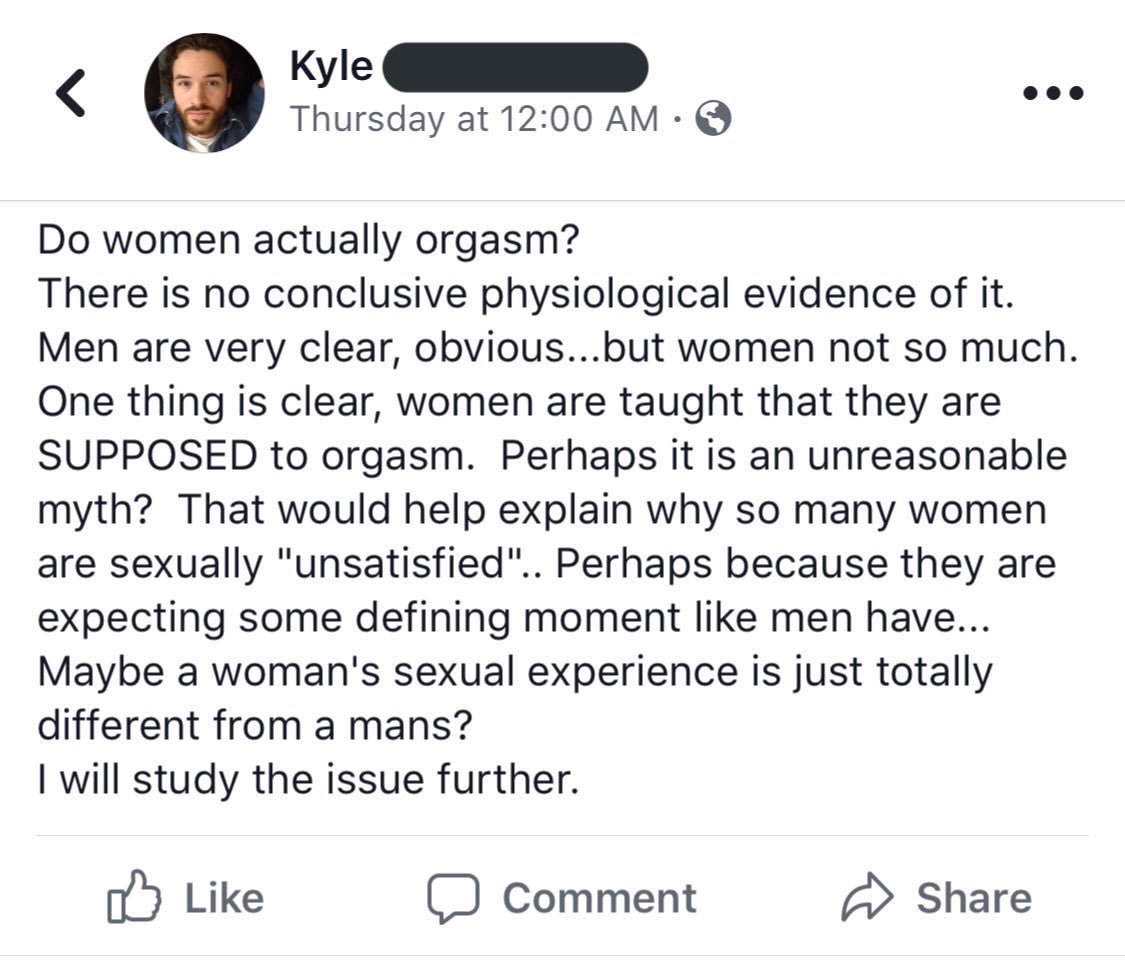 Stephymaximus's tweet photo. Boss excuse for being shit in bed and turning fannys dry as dust Kyle lad 🤦🏼♀️ #FannyRepellant #OrgasmMyth https://t.co/9v3g1pyTNQ