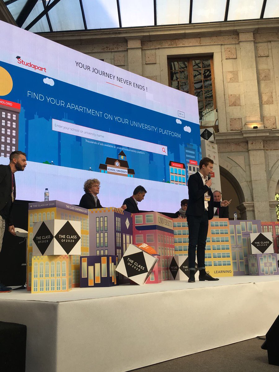 Studapart's tweet photo. We've won the pitch at @theclassof2020. Very proud of us. One ambition : Facilitate &amp; secure the student mobility 🙂💪 https://t.co/jQmVlf985E