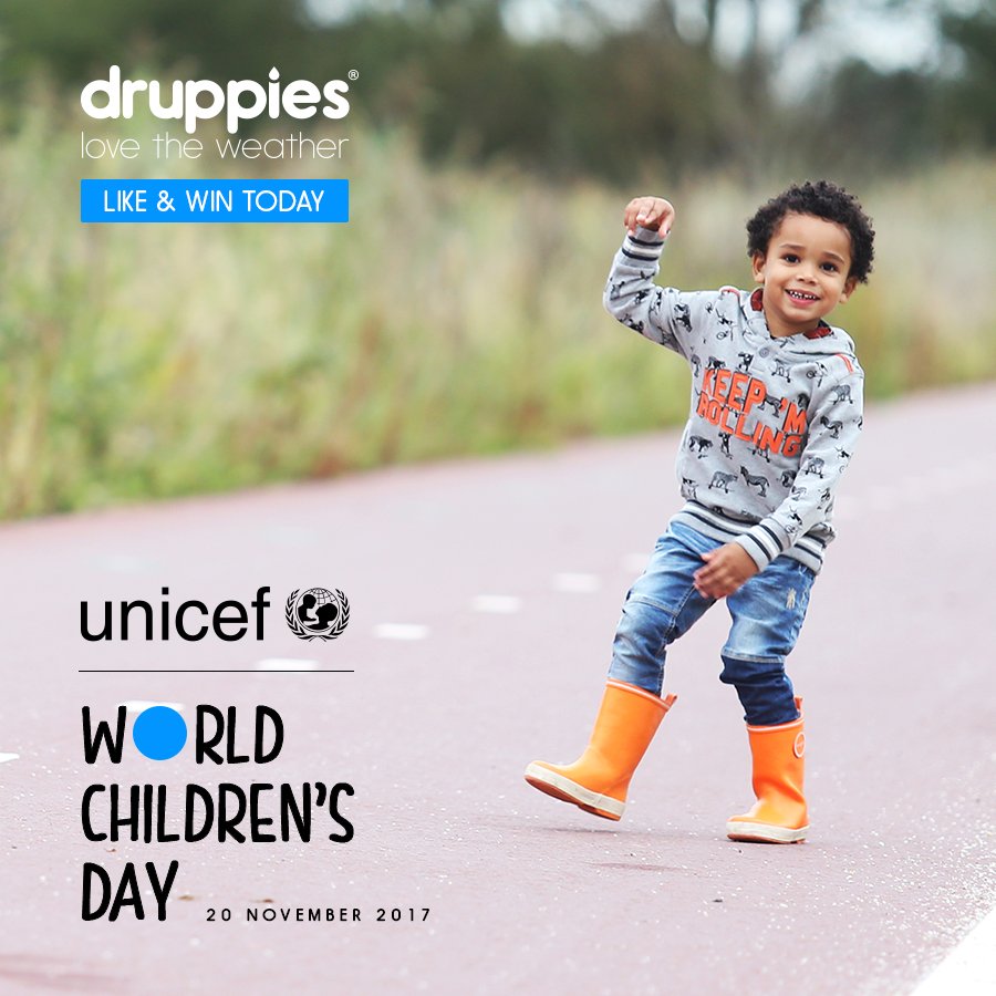 Vandaag is het World Childeren's Day en steunen we Unicef Nederland met een leuke win actie.

Deel dit bericht en like de pagina van Unicef en Druppies. Morgen maken we 3 winnaars bekend! #WorldChildrensDay #KidsTakeOver #Unicef #druppies