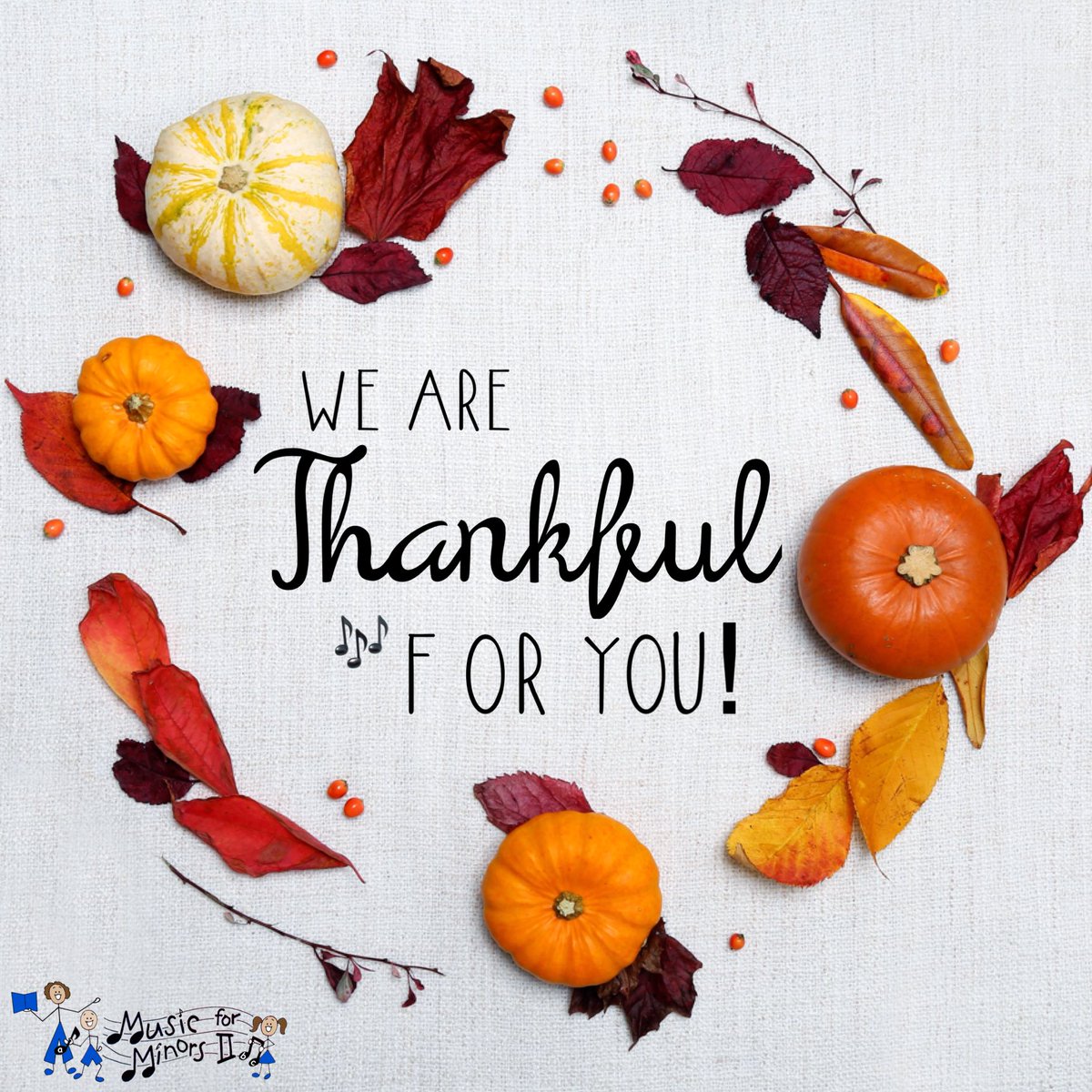 MFMII_ORG's tweet photo. We are thankful for you! Have a happy holiday week filled with music and joy. #nonprofit #music #mfm2 #musiceducation https://t.co/2znueubPG2