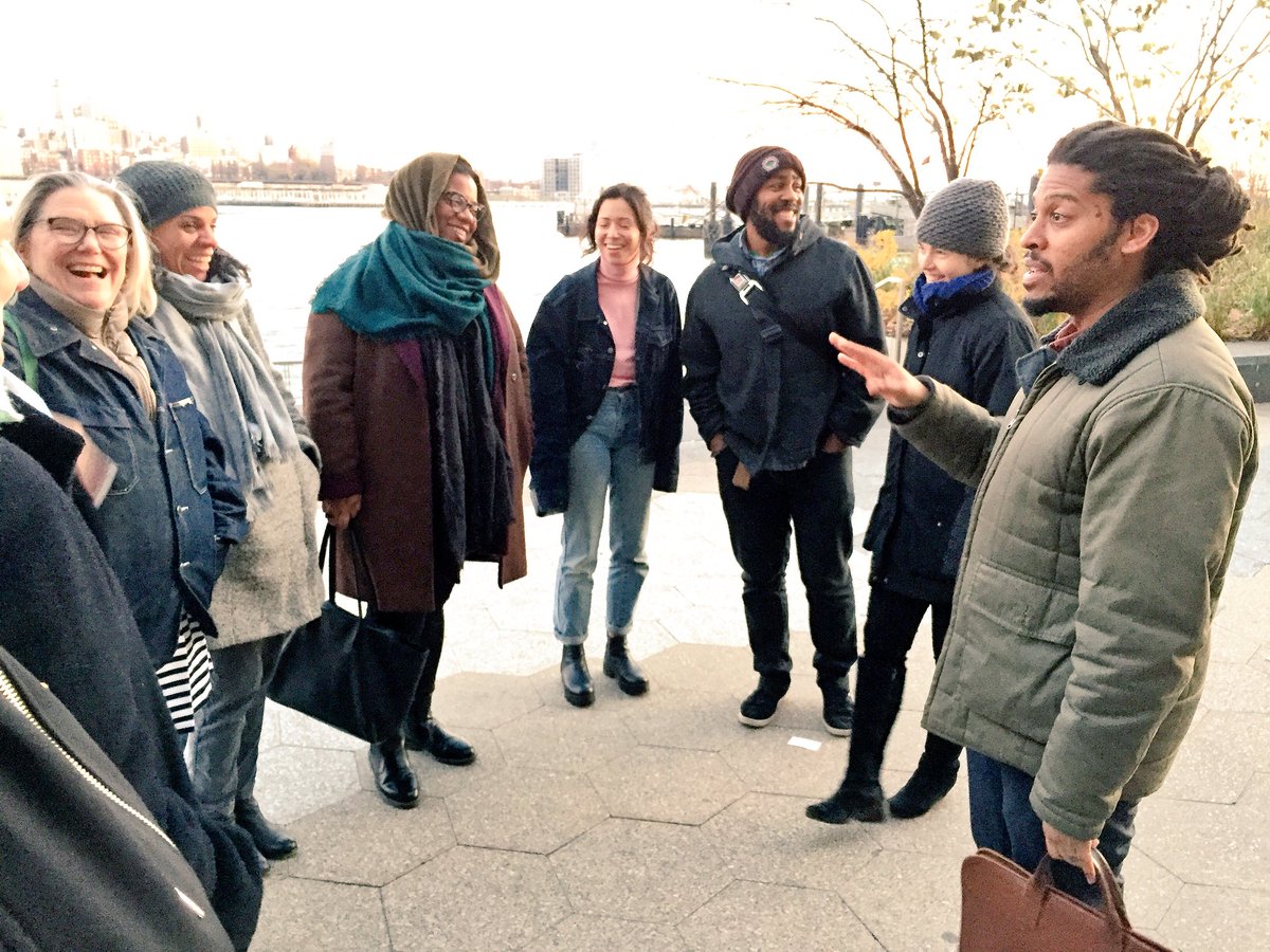 stevenjmcintosh's tweet photo. Big 👏 to @kamauware who gave us @BAM_Brooklyn staff the @BlackGotham experience. Whitewashed history was peeled back, lost chapters of NYC slave history found, & Black voices were finally heard. It should be a requirement that every New Yorker go on a walk with you. https://t.co/r2zo6gOsMj