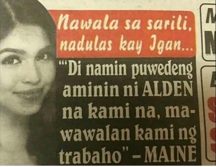 leyah_q's tweet photo. “Di pa namin pwedeng aminin na KAMI NA” - Girl Dulas 😍

She could’ve said “Di pa namin pwdeng aminin ung REAL STATUS namin” or yung “...kung anuman ang meron kami ngayon.”

IF this article is TRUE....’lam na. 
‘Wag Slow!😂

#ALDUBAngelsinDisguise https://t.co/q7W9wQ27hd