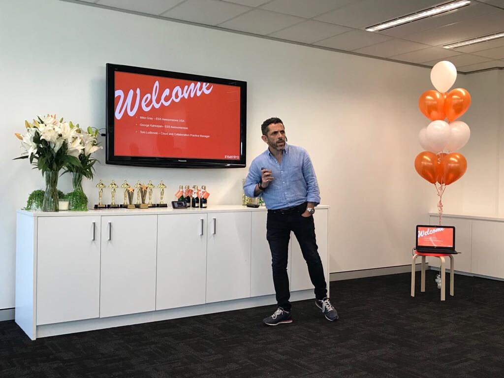 Insentra's tweet photo. WOW what a month at Insentra! @raltit delivering a recap at our monthly #allhands meeting π#newoffice #leadershipoffsite #companyoffsite #MSFTSummit #insentrabirthday https://t.co/4no6C5469O