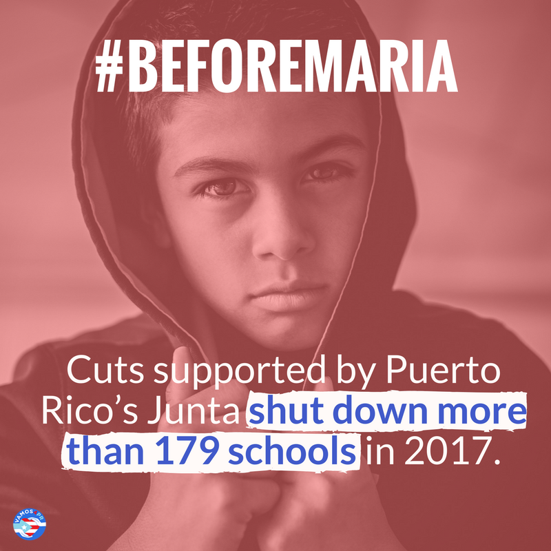 Vamos4PRAction's tweet photo. Long #BeforeMaria, Puerto Rico’s Financial Oversight Board has pushed for cuts that would make Puerto Rico’s families suffer. It’s time to tell the Board that Puerto Ricans need #MoreAidZeroDebt https://t.co/rsTRN4ogVb https://t.co/pOAlWejNOB