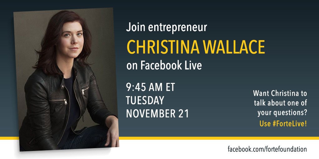 fortefoundation's tweet photo. 📽 Join us tomorrow for a Facebook Live with @cmwalla! She'll talk about her unique path toward an MBA and how it helped her broaden her career. Ask Qs with #ForteLive! https://t.co/WaYInMXCLO https://t.co/rvI0NUYeg4