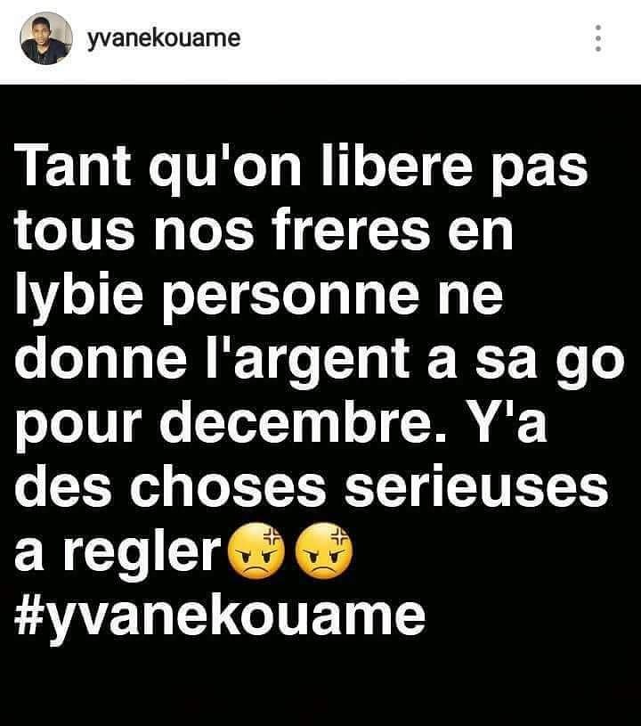SublimesBlack's tweet photo. MOTIVATION👍
Reponse: tant qu'on libere pas tous nos frères en Lybie on ferme les cuisses à nos chéris(surtout les radins là).😎🤔🤔 Les sœurs soyons solidaires et soudées.

#onbouge
#alaguerrecommealaguerre
#humour
@yvanekouame https://t.co/MKDeoU8JfM