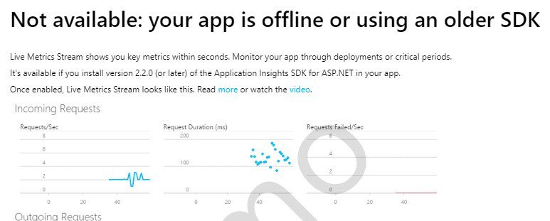 Qbrix2000's tweet image. Why does my #ApplicationInsight live metrics not show anything? Everything is updated.  @AzureSupport